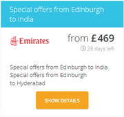 Special offers from Edinburgh to India